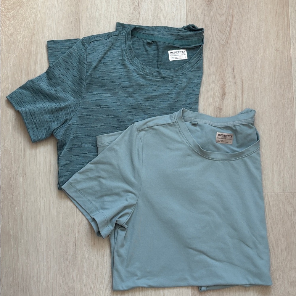 Mondetta  women’s Teal and Gray T-Shirt Duo size S